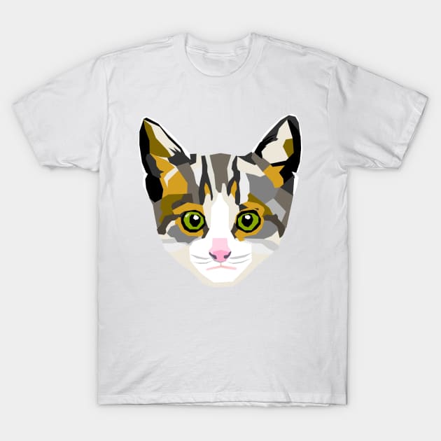 WPAP cat face T-Shirt by coffeewithkitty